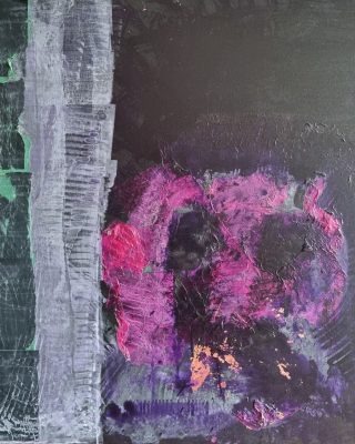 Der Weinende 2025 Collage-Tusche auf Leinwand 120cm x 100cm