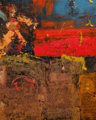 Seiltänzer 2025 Collage auf Leinwand 120cm x 100cm