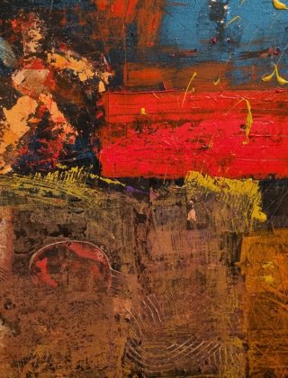 Seiltänzer 2025 Collage auf Leinwand 120cm x 100cm